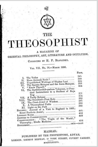 The Theosophist Vol 7 No 78 March 