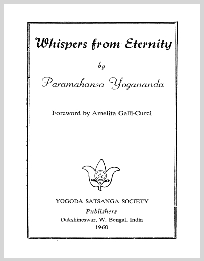 Whispers From Eternity  Paramahansa-Yogan